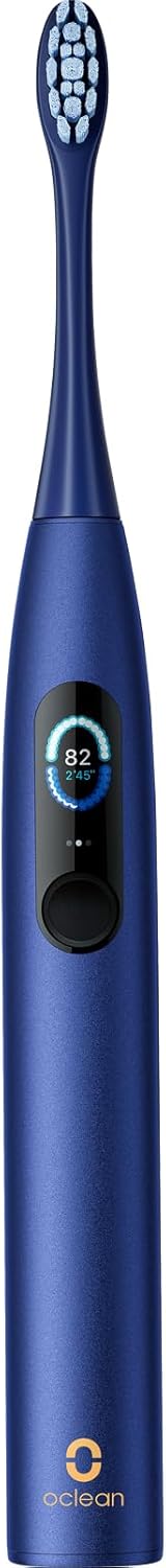 Oclean Elektrische Zahnbürste X Series Pro Gift Set, Schallzahnbürste mit Bildschirm, 3 Modi & 32 Intensitäten Sonic Electric Toothbrush mit Timer, 6 Stücke Bürstenköpfe mit Reiseetui, Dunkellila