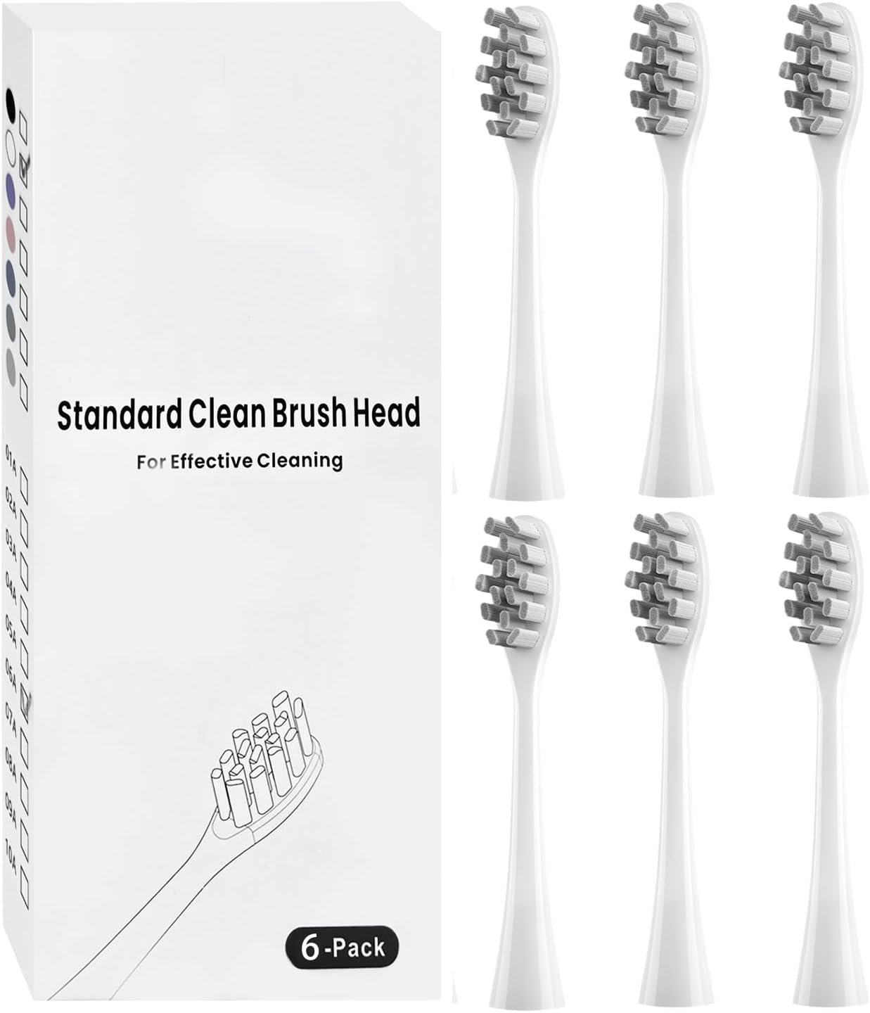 6er-Pack Ersatzbürstenköpfe, kompatibel mit elektrischen Zahnbürstenköpfen von Oclean für Oclean Spark, Flow, X Pro, X Pro Elite, X Pro Digital, X Lite, X10, X Ultra, Air2, F1