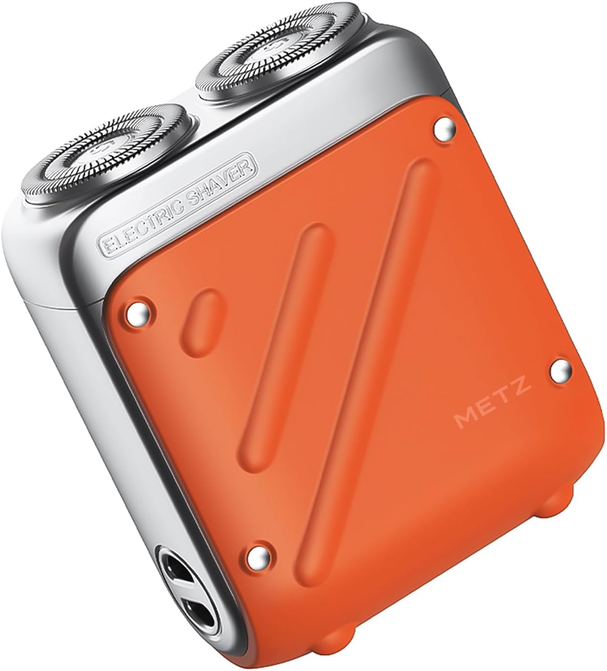 METZ Traveller Rasierer Herren, Tragbarer Elektrorasierer mit Reiseetui, Nass und Trockenrasierer mit 9000rpm Motor, IPX7 Wasserdicht electric Shaver für unterwegs, 60 Tage Akkulaufzeit, Weiß
