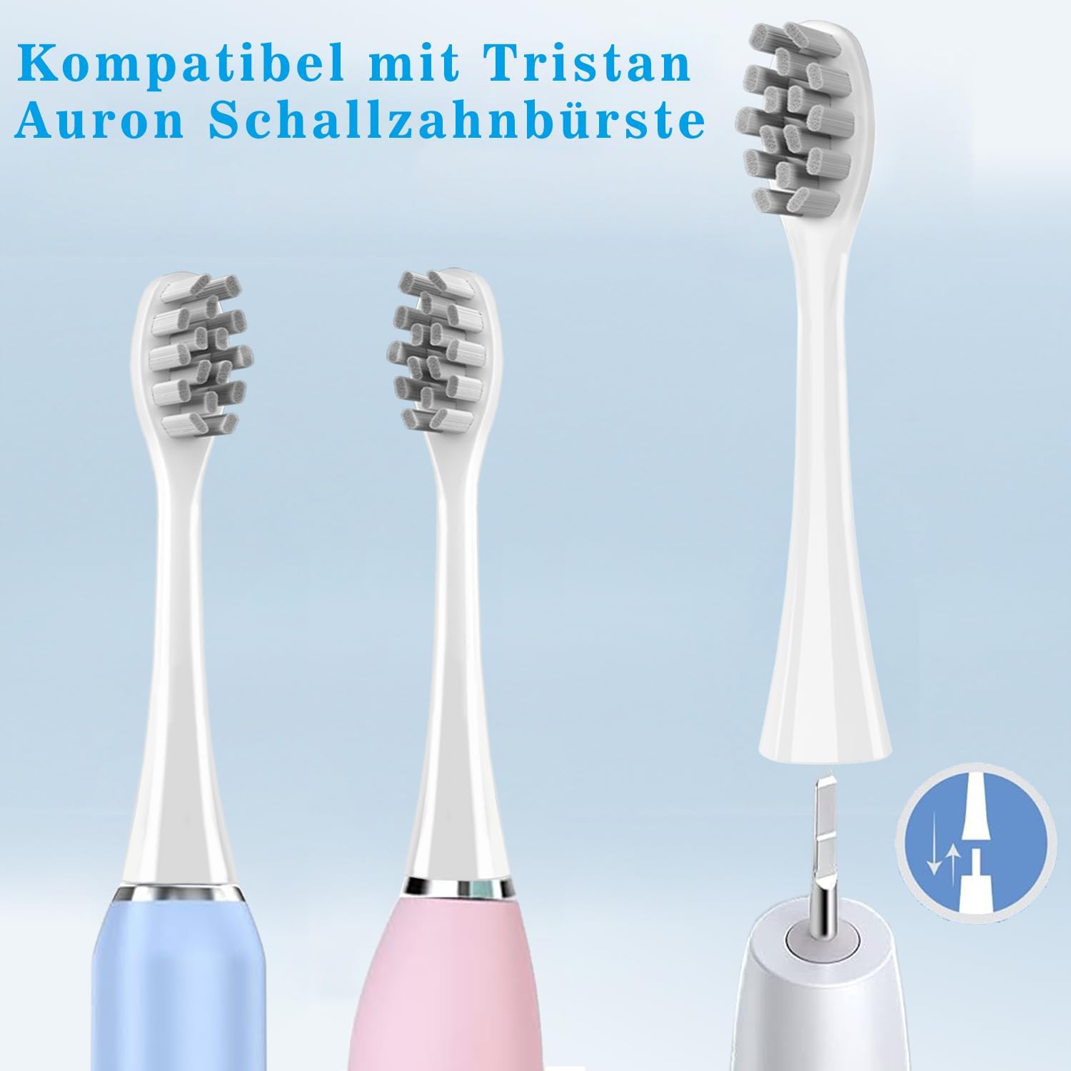 6 Stück Gum Care Bürstenköpfe Kompatibel mit Tristan Auron Elektrische Zahnbürste, Ersatzbürsten Aufsteckbürsten Passend für Tristan Auron