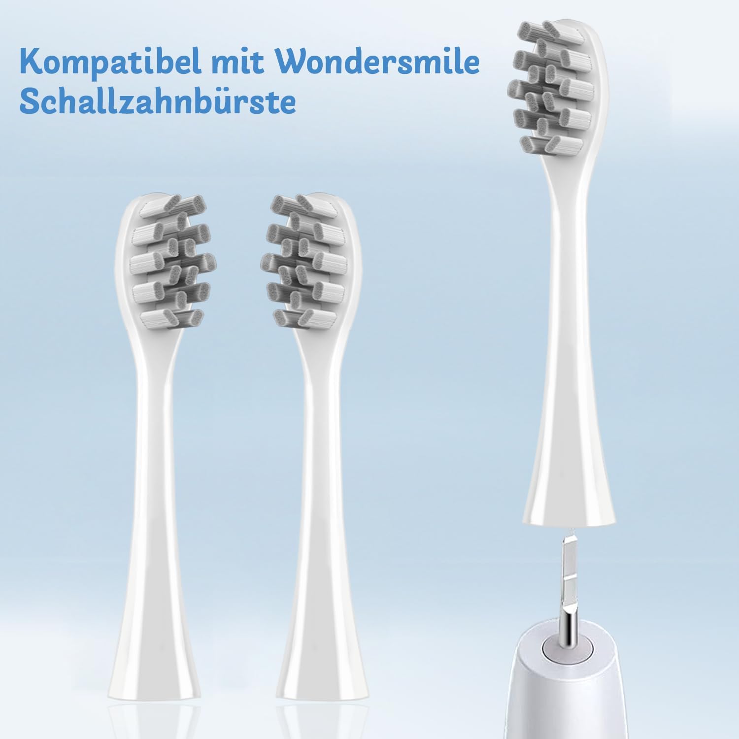 10 Stück Ersatzbürsten kompatibel mit Wondersmile Elektrische Zahnbürste, Aufsteckbürsten passend für Wondersmile Schallzahnbürste, Bürstenköpfe für Wondersmile
