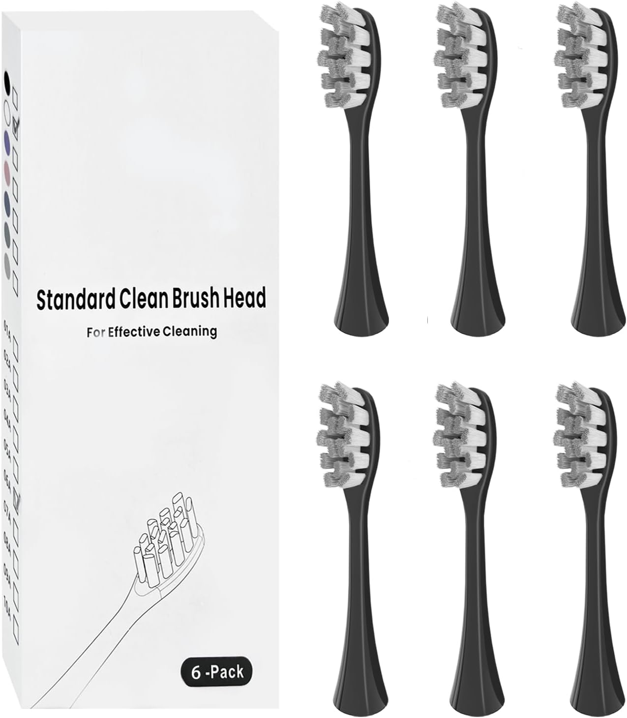 6er-Pack Ersatzbürstenköpfe, kompatibel mit elektrischen Zahnbürstenköpfen von Oclean für Oclean Spark, Flow, X Pro, X Pro Elite, X Pro Digital, X Lite, X10, X Ultra, Air2, F1