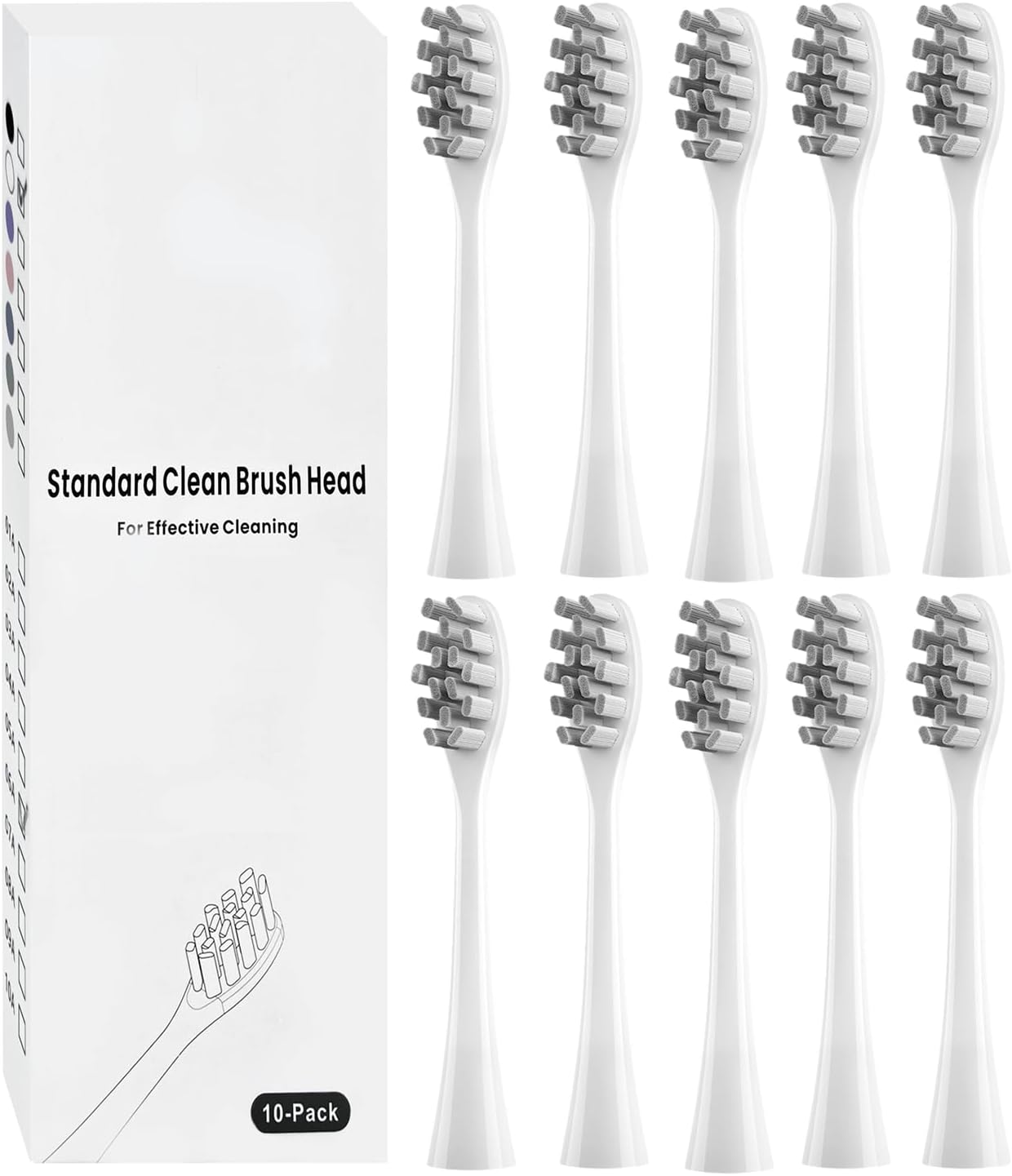 Copimy 10Pcs Replacement Brush Heads Compatible with Ordo Sonic Electric Toothbrush for Ordo Replacement Toothbrush Heads, White