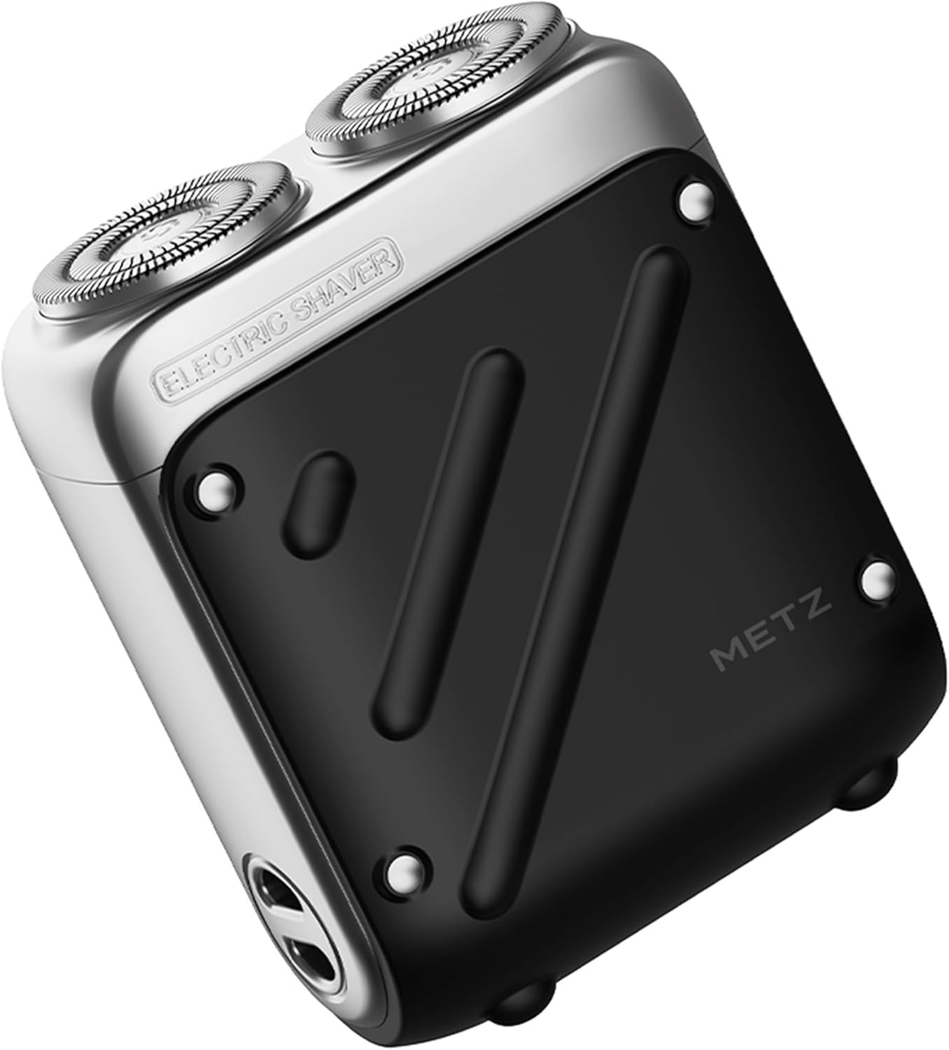 METZ Traveller Rasierer Herren, Tragbarer Elektrorasierer mit Reiseetui, Nass und Trockenrasierer mit 9000rpm Motor, IPX7 Wasserdicht electric Shaver für unterwegs, 60 Tage Akkulaufzeit, Weiß