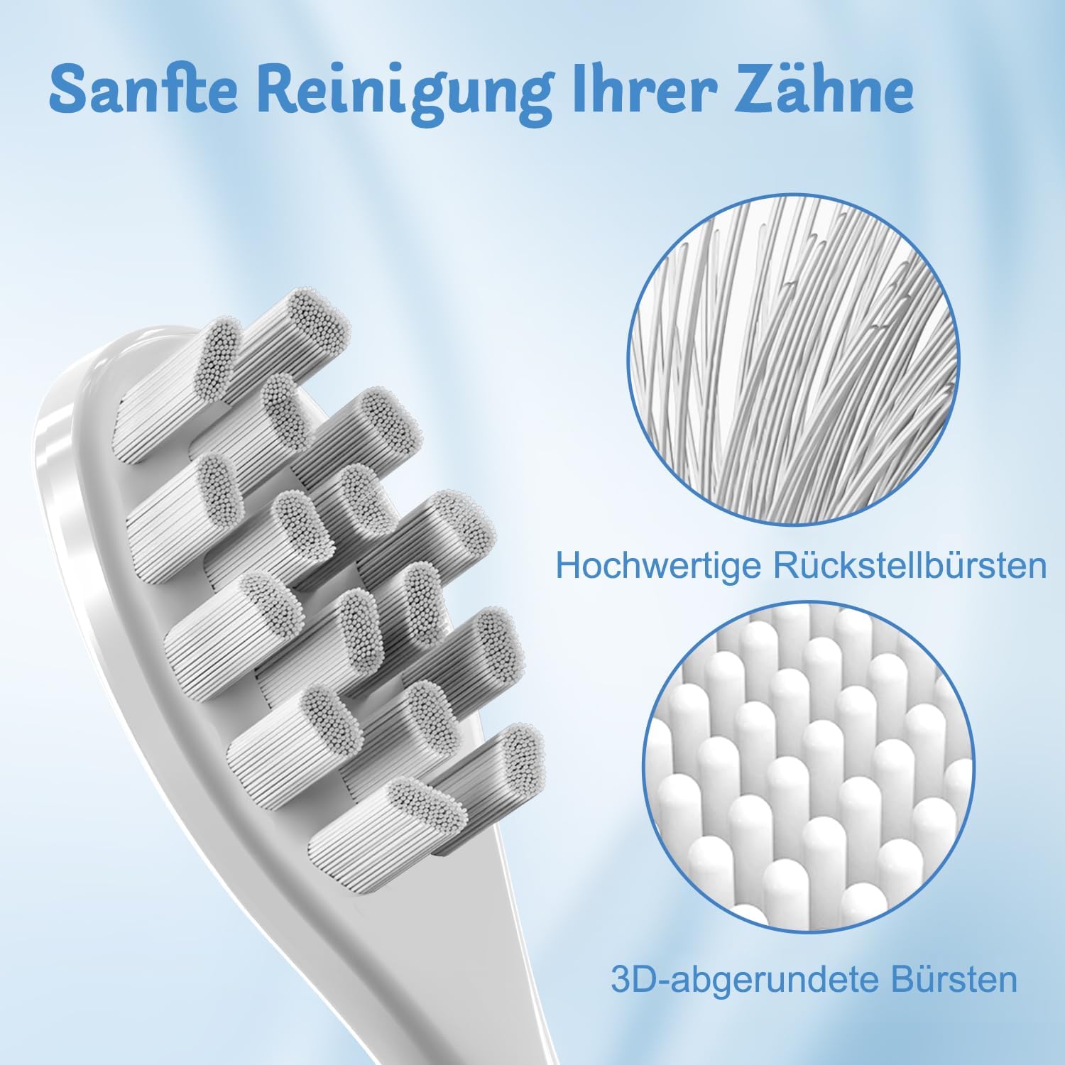 10 Stück Ersatzbürsten kompatibel mit Wondersmile Elektrische Zahnbürste, Aufsteckbürsten passend für Wondersmile Schallzahnbürste, Bürstenköpfe für Wondersmile