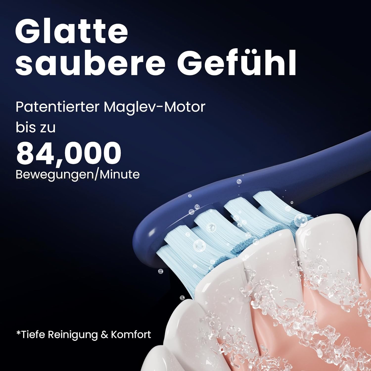 Oclean X Pro Elektrische Zahnbürste, Schallzahnbürste mit Farbdisplay, 3 Putzmodi & 32 Intensitäten, 30 Tage Akkulaufzeit, mit Timer, Drucksensor & APP, Blau