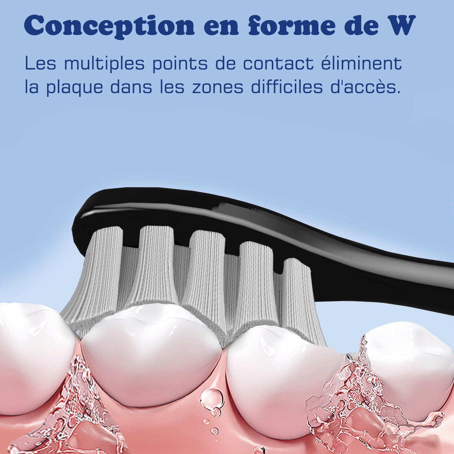 Copimy Têtes de Brosse à Dents Electrique Compatible avec My Variations, 10 têtes de brosse compatibles avec brosse à dents électriques MyVariations tete de rechange brossettes (Noir)