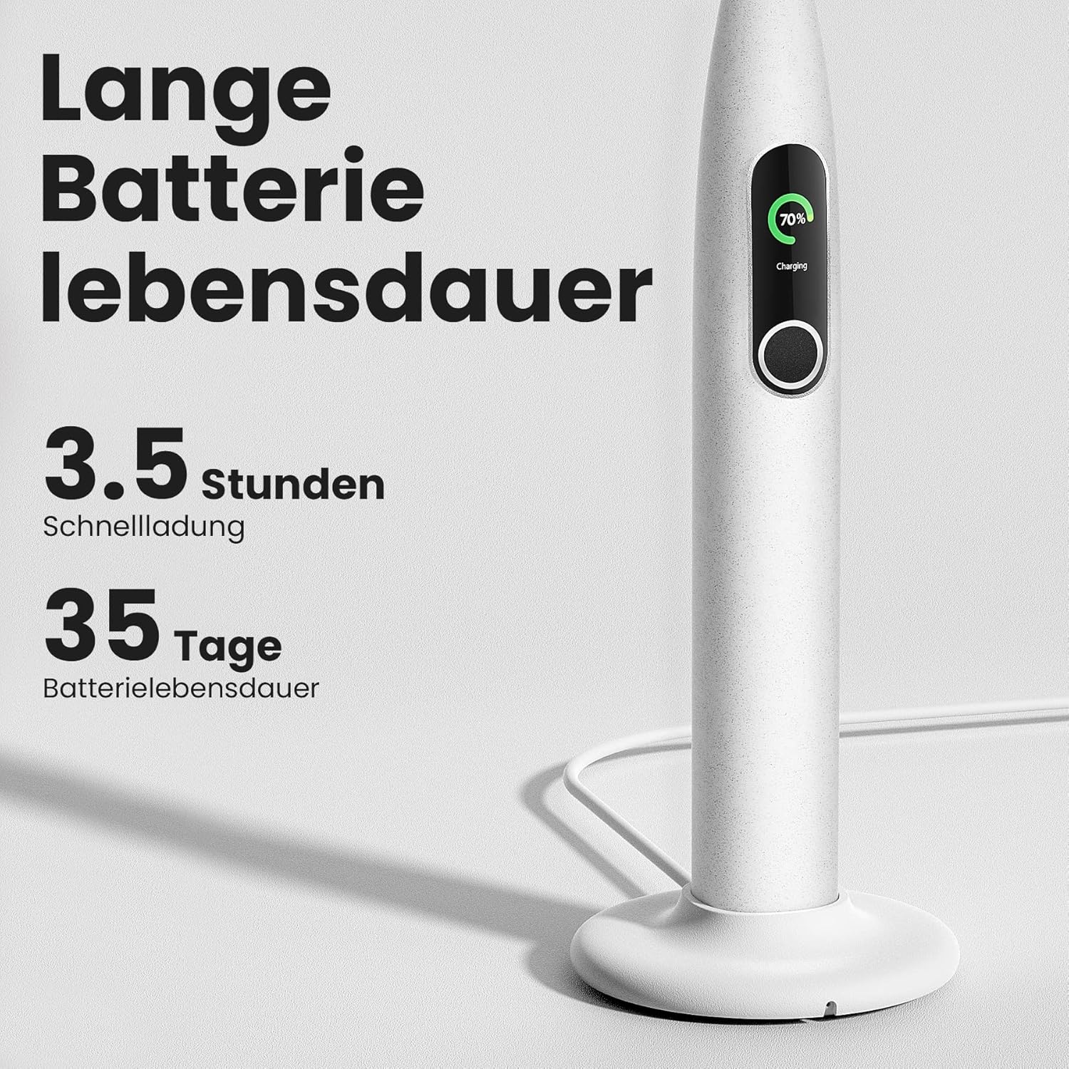 Oclean X Pro Elite Elektrische Zahnbürste, intelligenter Touchscreen, geräuscharm, 45 dB, 4 Modi und 32 Intensitätsstufen, 3,5 Tage Akkulaufzeit, mit Timer, Drucksensor und APP, IPX7, Grau