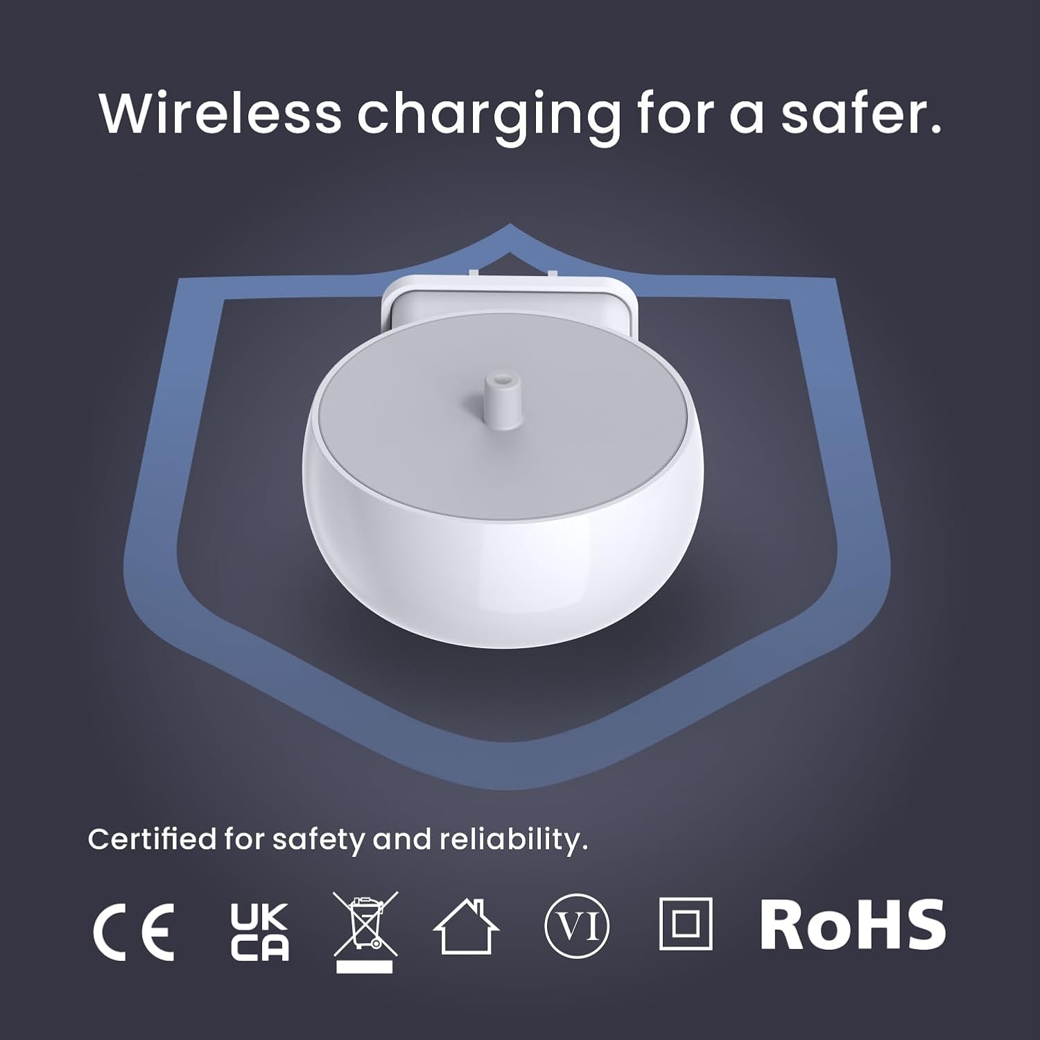 2-in-1-Wandladegerät für die elektrische Zahnbürste Philips Sonicare, 3-Port-Ladestation mit US-Stecker für Philips 1100 3100 4100 4300 4500 5100 5300 6000 6100 6300 7000 Serie, IPX5, Weiß 