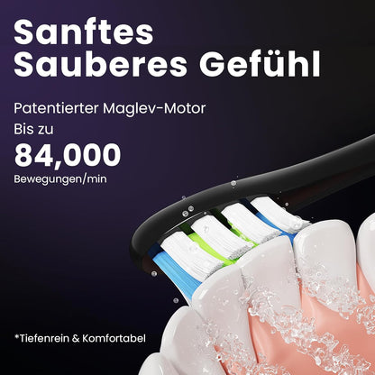 Oclean Elektrische Zahnbürste X Series Pro Gift Set, Schallzahnbürste mit Bildschirm, 3 Modi & 32 Intensitäten Sonic Electric Toothbrush mit Timer, 6 Stücke Bürstenköpfe mit Reiseetui, Dunkellila